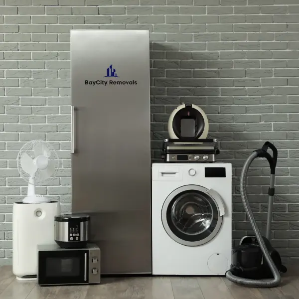 Furniture removals in the Redlands with white goods transport secured, wrapped and protected from Moreton Bay