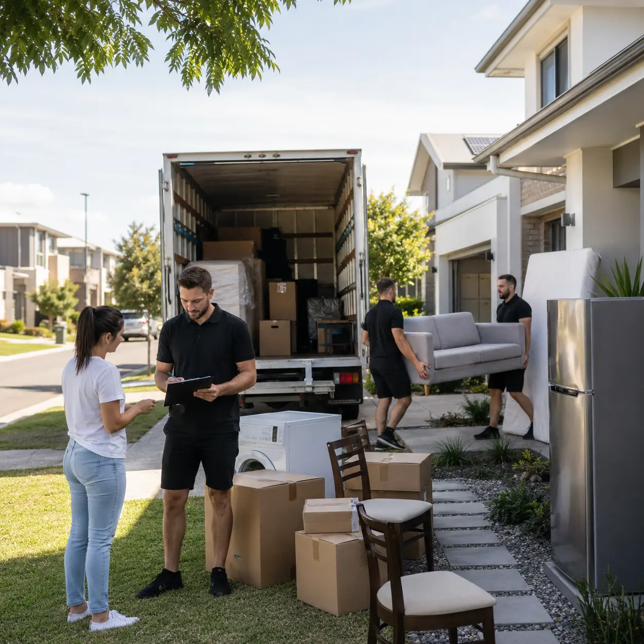 Local furniture movers in North Lakes handling white goods and bulky household items