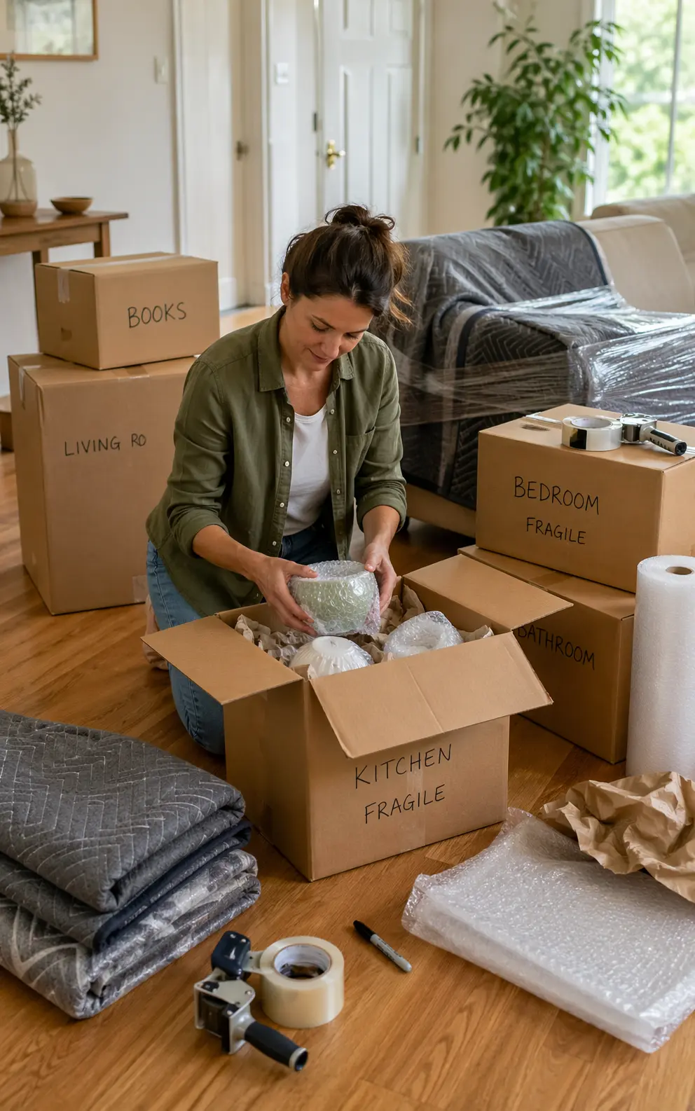 Bay City Removals packing household goods for a safer move